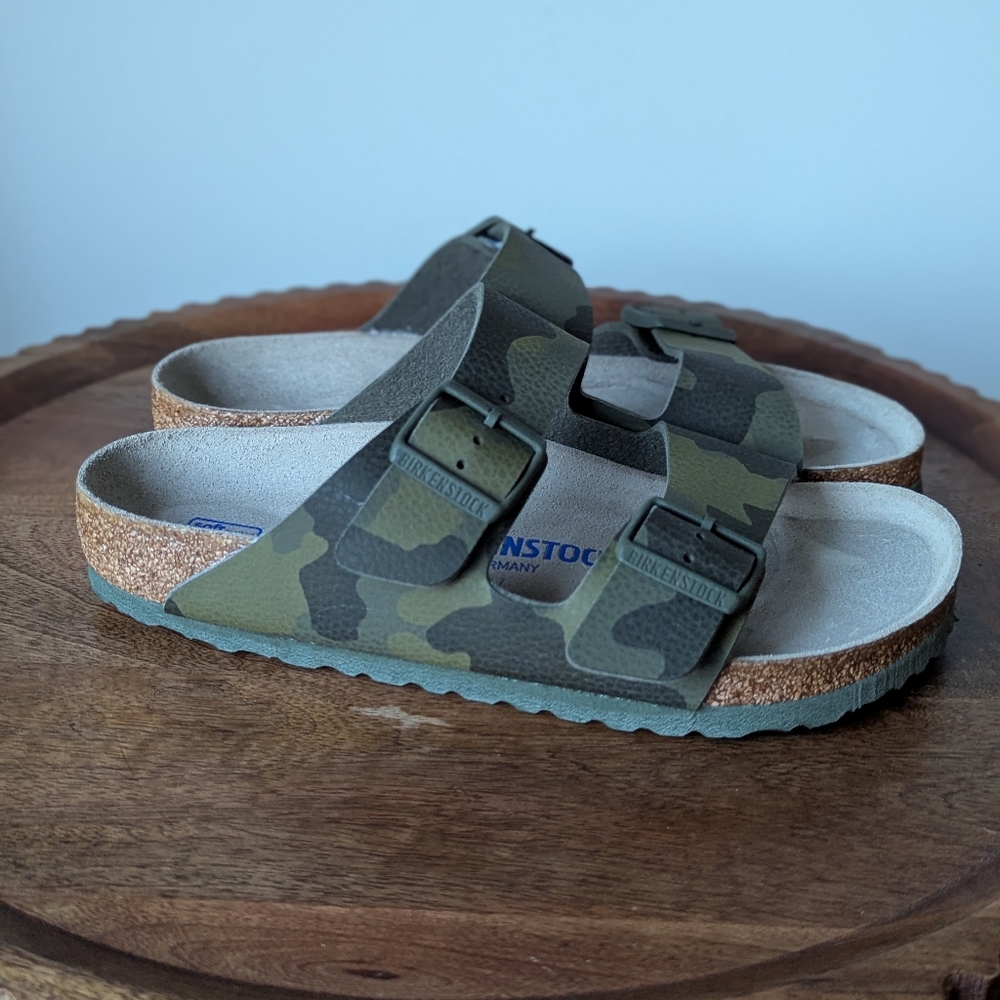 NEW Birkenstock Arizona Soft Footbed Desert Soil Camo Green Size 38 L 7-7.5 M 5